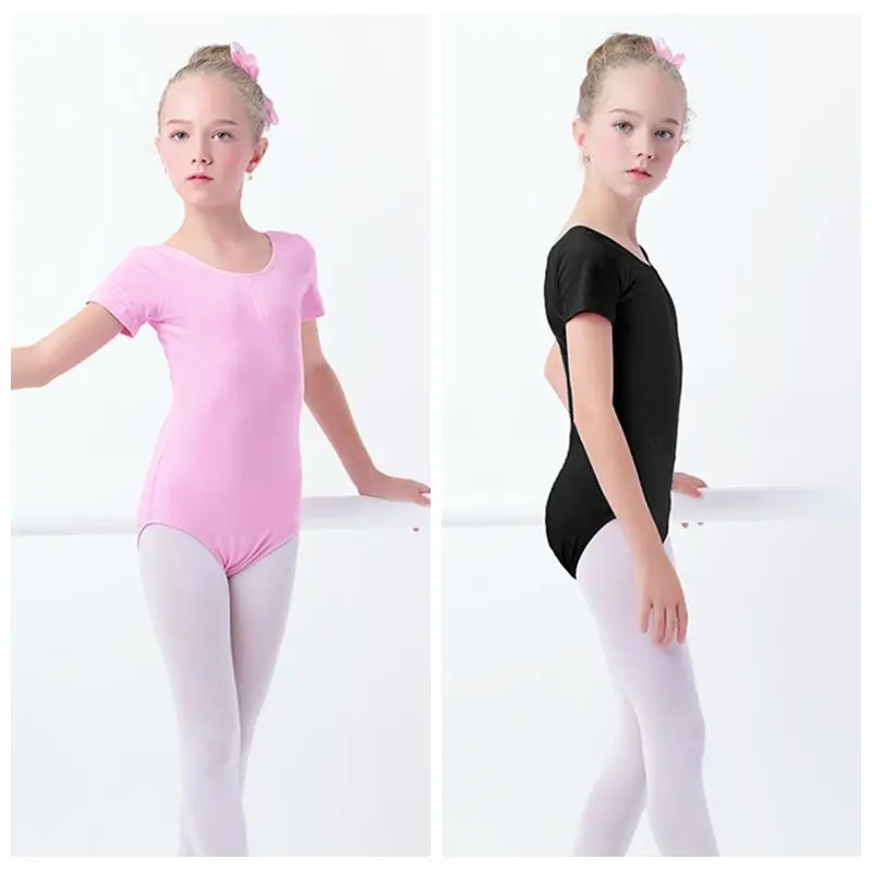 Toddler Girls Ballet Leotards Gymnastics Leotard Dance Bodysuits Cotton Short/Long Sleeve Dance Wear Ballet Bodysuit for Dancing thumbnail 4