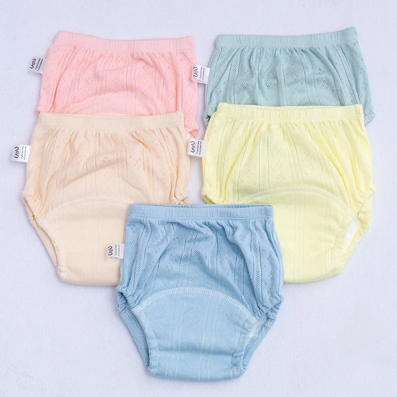 Newborn Training Pants Baby Shorts Solid Color Washable Underwear Boy Girl Cloth Diaper Reusable Nappies Infant Panties thumbnail 3