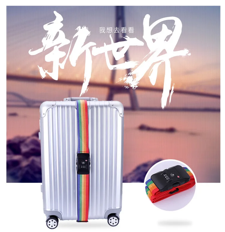 TSA Password Customs Lock Luggage Cross Belt Adjustable Travel Suitcase Band Luggage Suitcase Rope 2M Straps Travel Accessories thumbnail 4