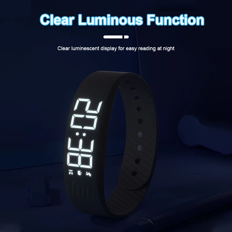 Smart Bracelet LED Digital Waterproof Smart Clock Smartband With running pedometer Monitor Smart Band Vibration Alarm Reminder thumbnail 2
