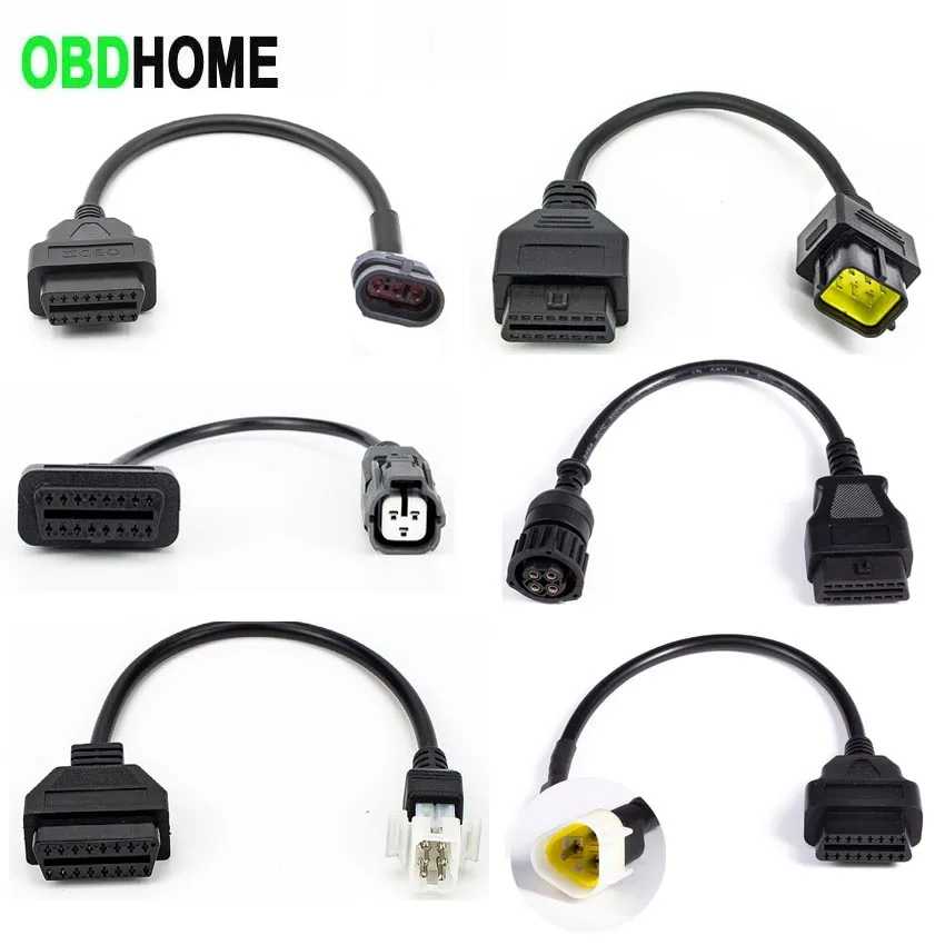 For Aprilia Benelli 6 Pin for Housing 4pin for Husqvarna 6pin Motorcycle OBD2 Connector OBD 16PIN Motorbike Diagnostic Cable