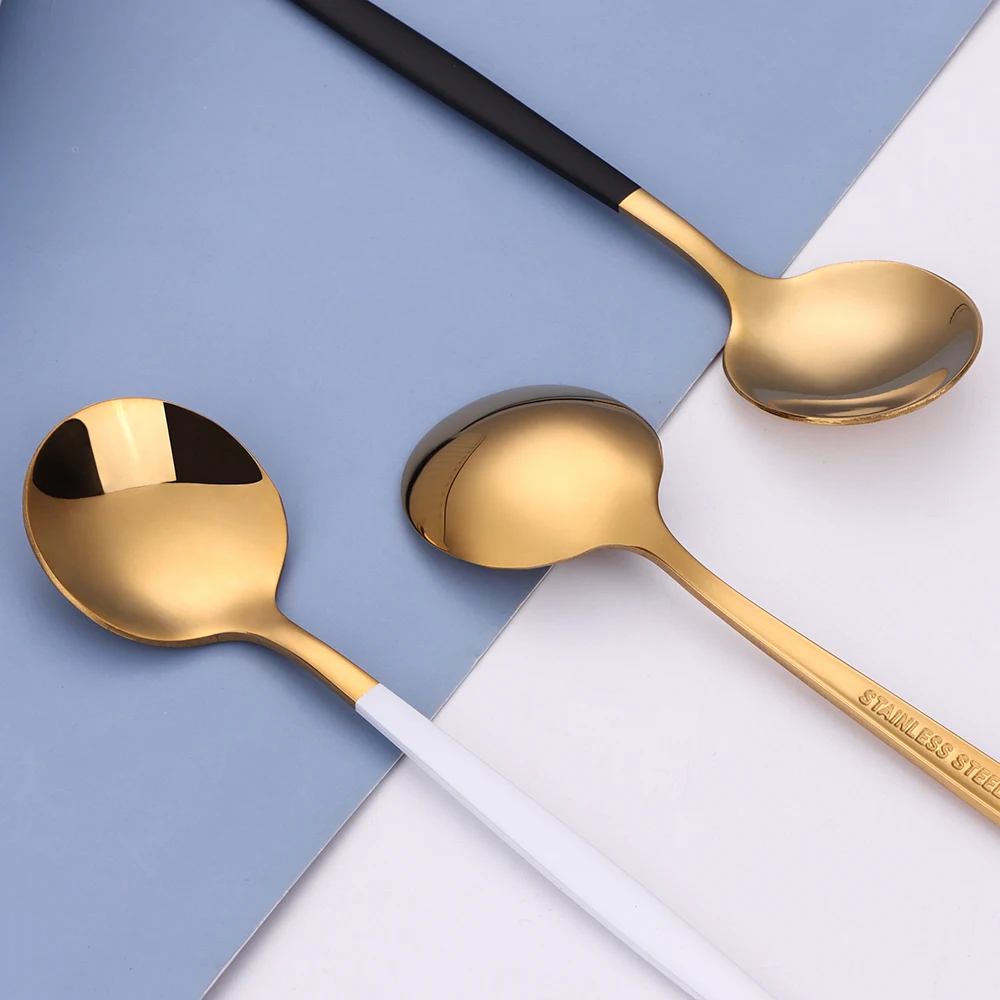 5/6 Pieces Gold Stirring Teaspoons Stainless Steel Mini Coffee Spoon Set Ice Cream Cake Dessert Spoon Mirror Kitchen Utensils thumbnail 6