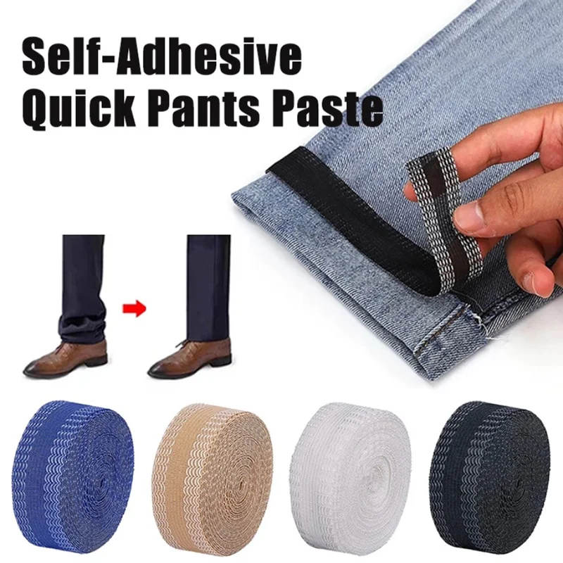 1-5M Self-Adhesive Pants Hem Paste Tape Trouser Edge Paste Iron-on Pant Shorten Repair Jean Hemming Tape For DIY Sewing Fabric thumbnail 2
