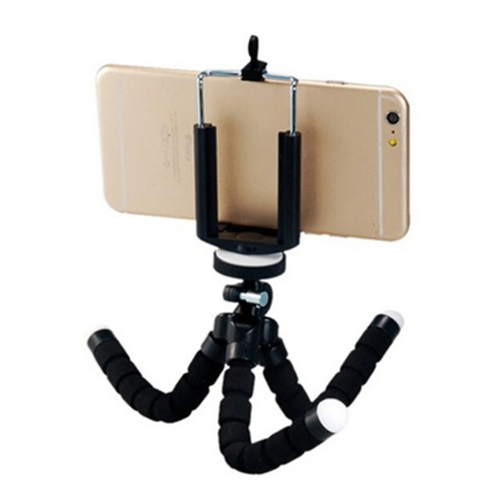 Portable Flexible Tripod Stand Mini Tripod Sponge Octopus Holder Smartphone Clip for iPhone Flexible Live with Remote Shutter thumbnail 2