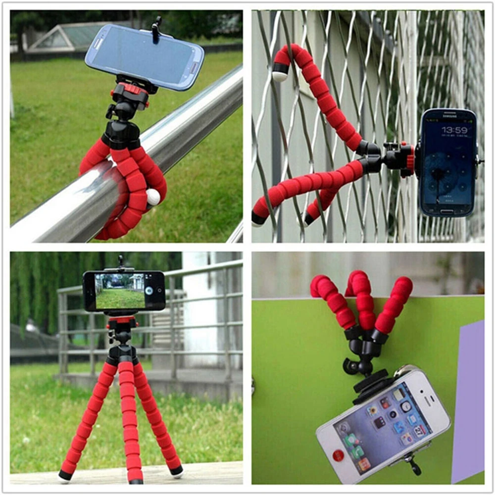 Portable Flexible Tripod Stand Mini Tripod Sponge Octopus Holder Smartphone Clip for iPhone Flexible Live with Remote Shutter thumbnail 6