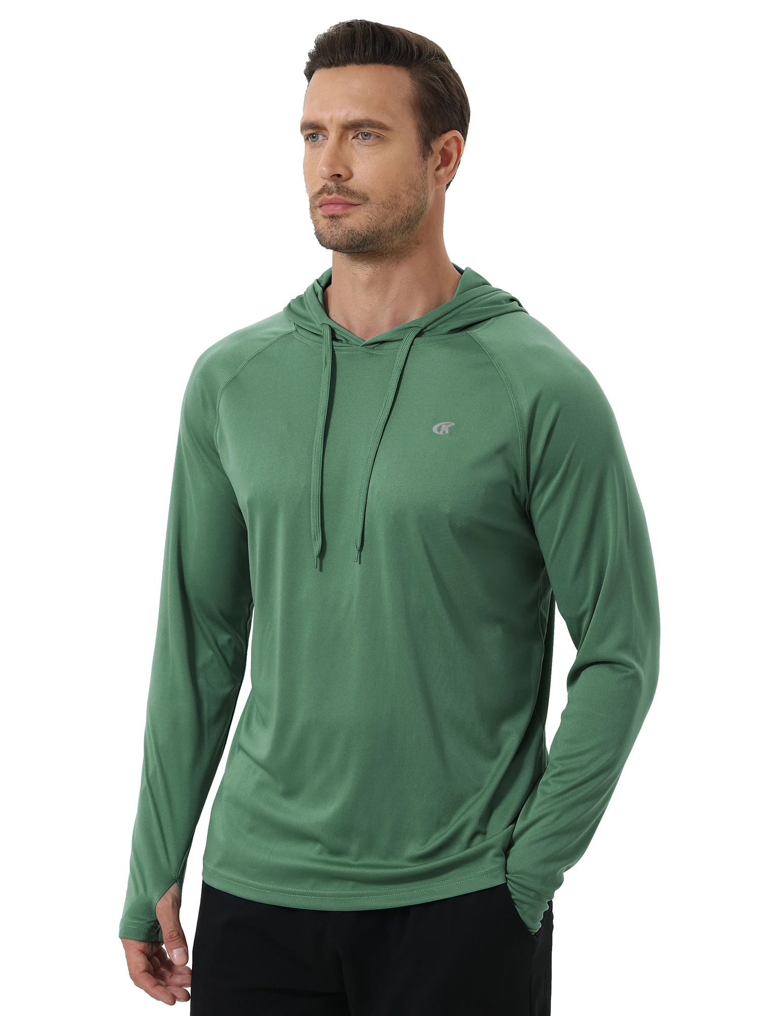 Summer Men's Long Sleeve UPF 50+ Hoodie T-Shirts, Rash Guard Quick Dry T-shirt Outdoor Sport Running Pullover thumbnail 3