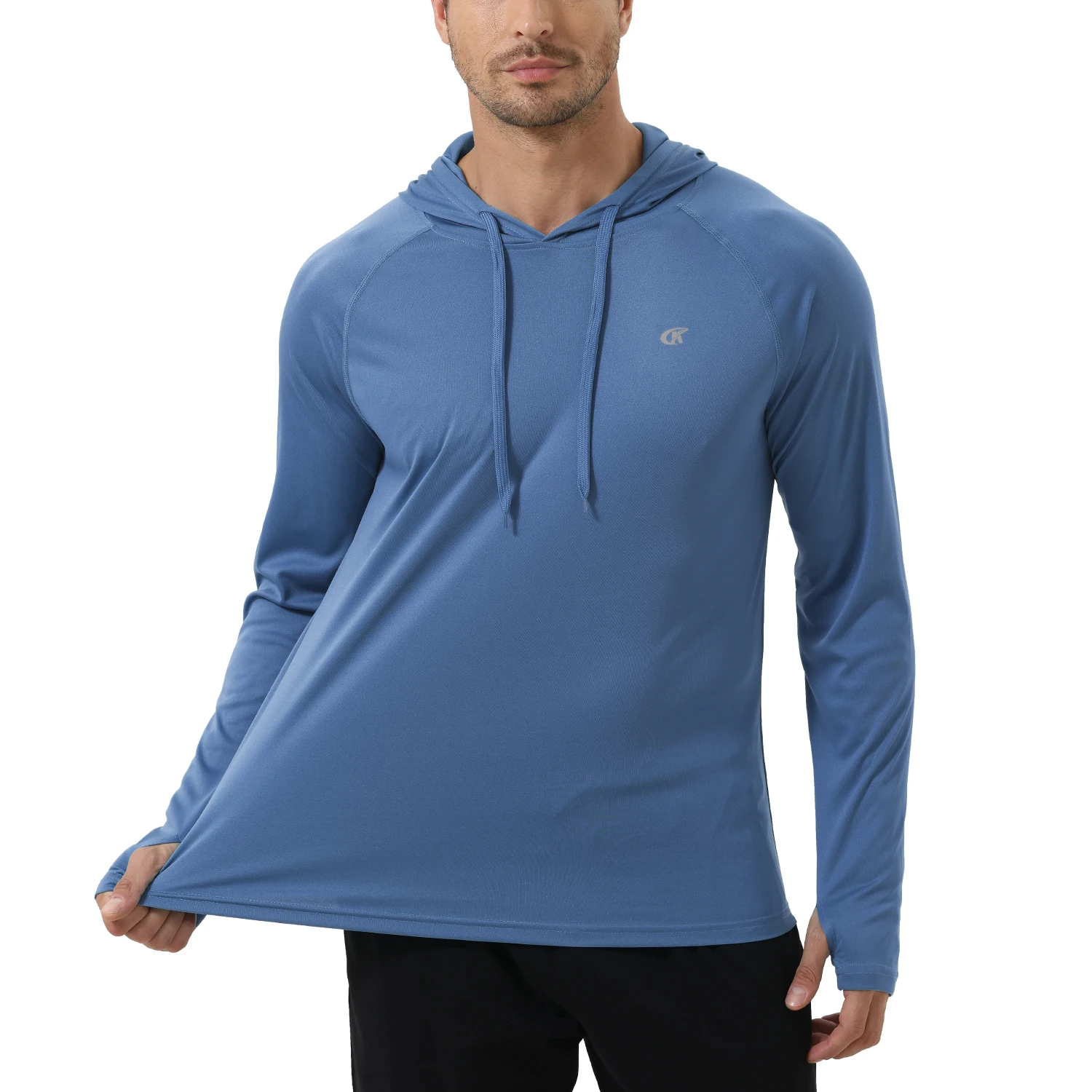 Summer Men's Long Sleeve UPF 50+ Hoodie T-Shirts, Rash Guard Quick Dry T-shirt Outdoor Sport Running Pullover thumbnail 5