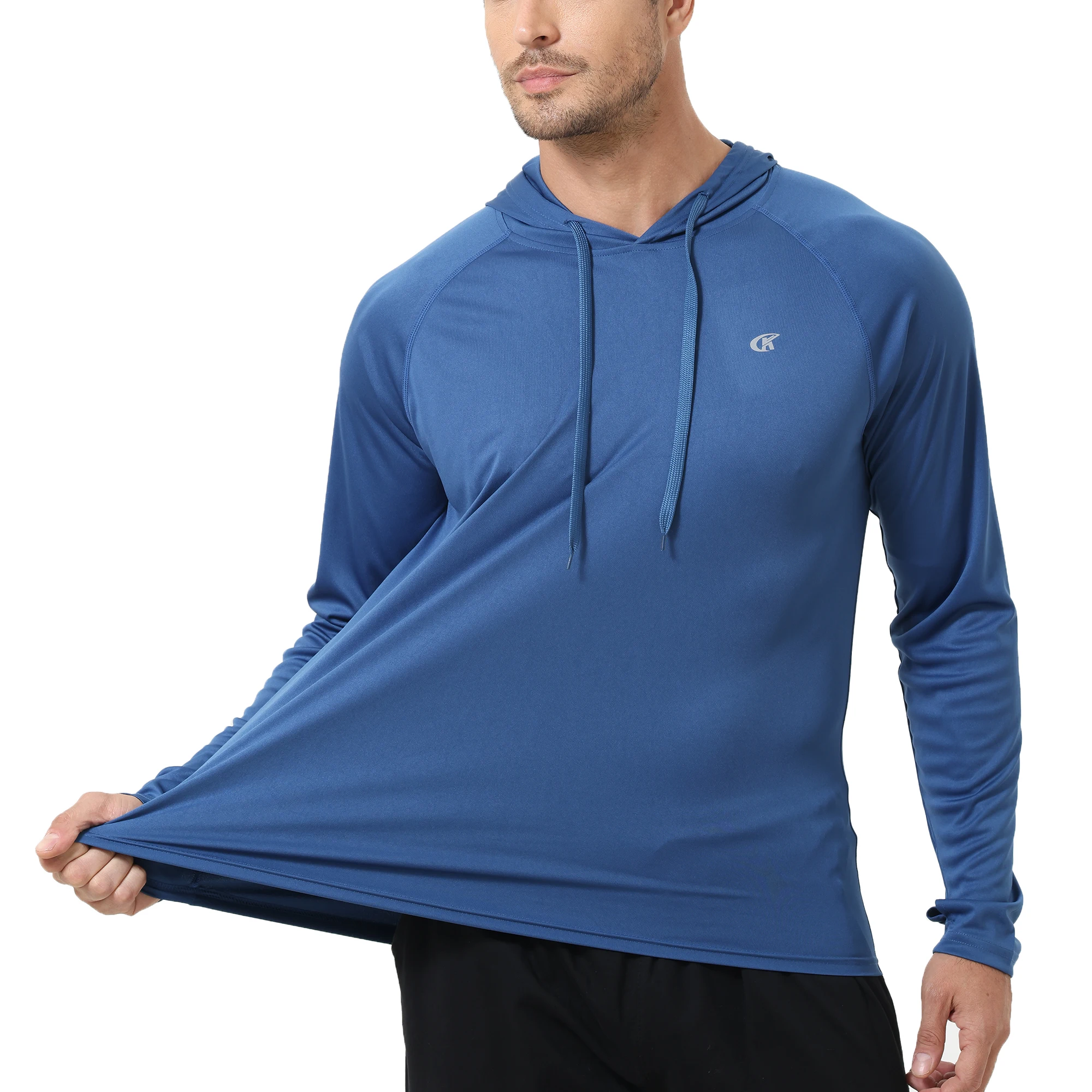 Summer Men's Long Sleeve UPF 50+ Hoodie T-Shirts, Rash Guard Quick Dry T-shirt Outdoor Sport Running Pullover thumbnail 6