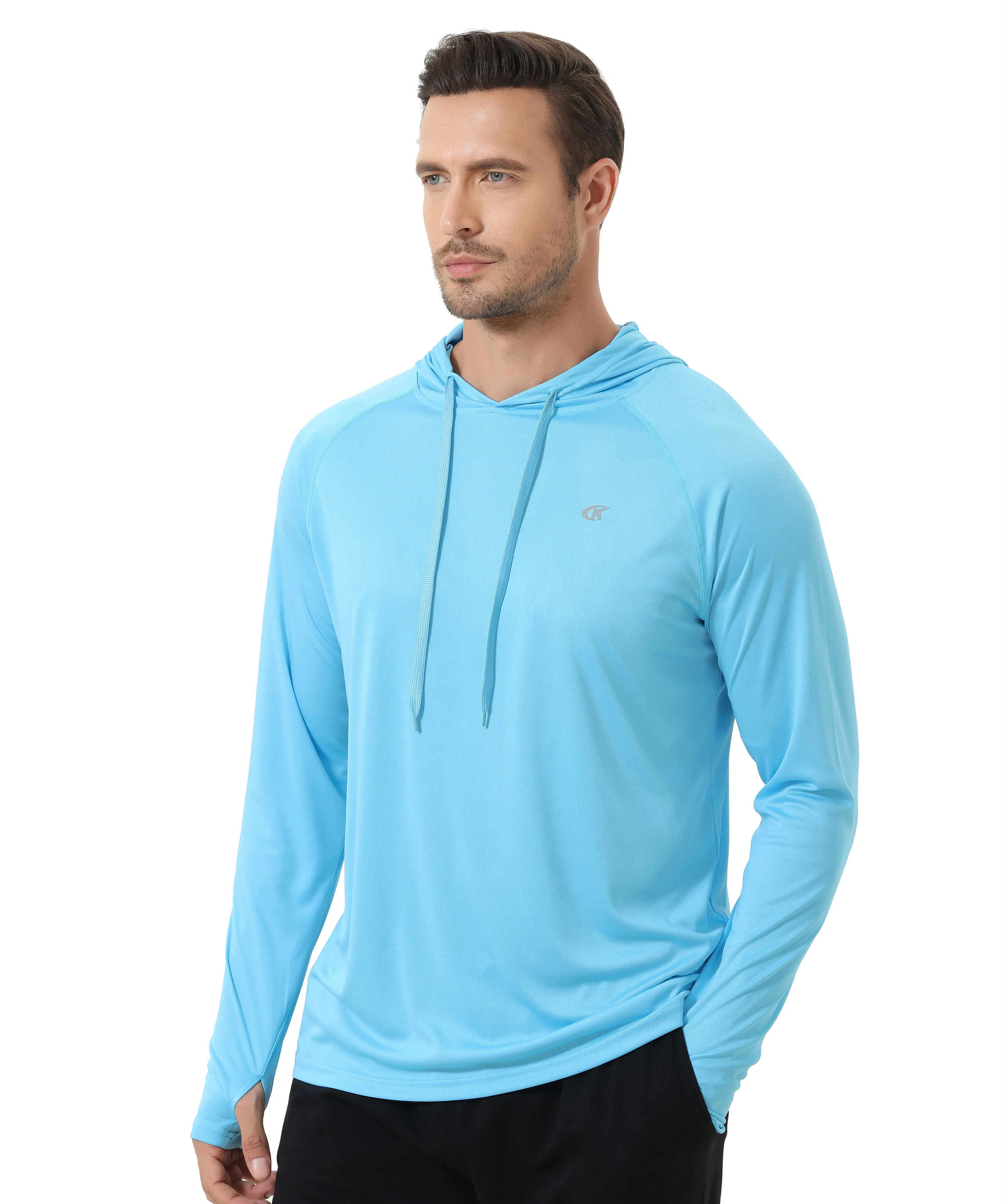 Summer Men's Long Sleeve UPF 50+ Hoodie T-Shirts, Rash Guard Quick Dry T-shirt Outdoor Sport Running Pullover thumbnail 4