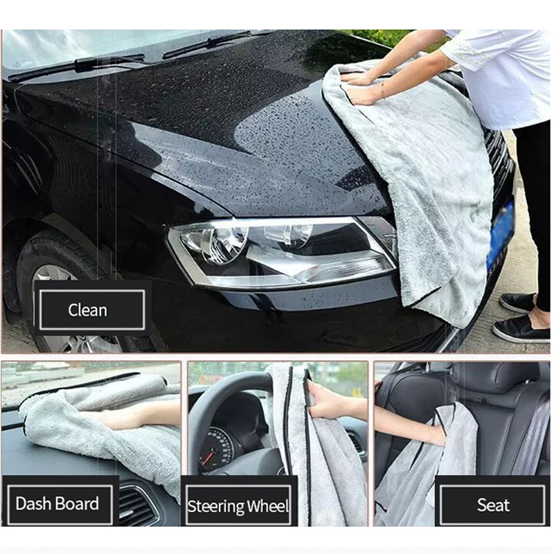 75x35 60x40cm Microfiber Car Wash Towel Fast Drying Auto Cleaning Extra Soft Cloth High Water Absorption For Car Wash Accessorie thumbnail 6