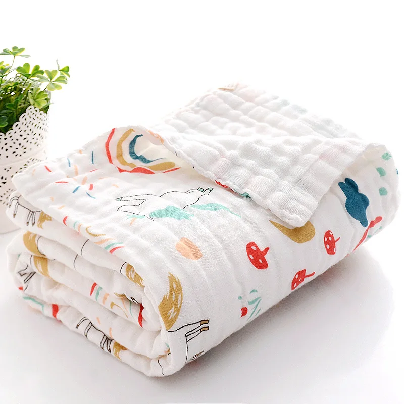 Baby Bath Towel Boy Girl Cotton Blanket For Newborn Bathrobe 4-Layer Gauze Washcloth Infant Swaddle thumbnail 5