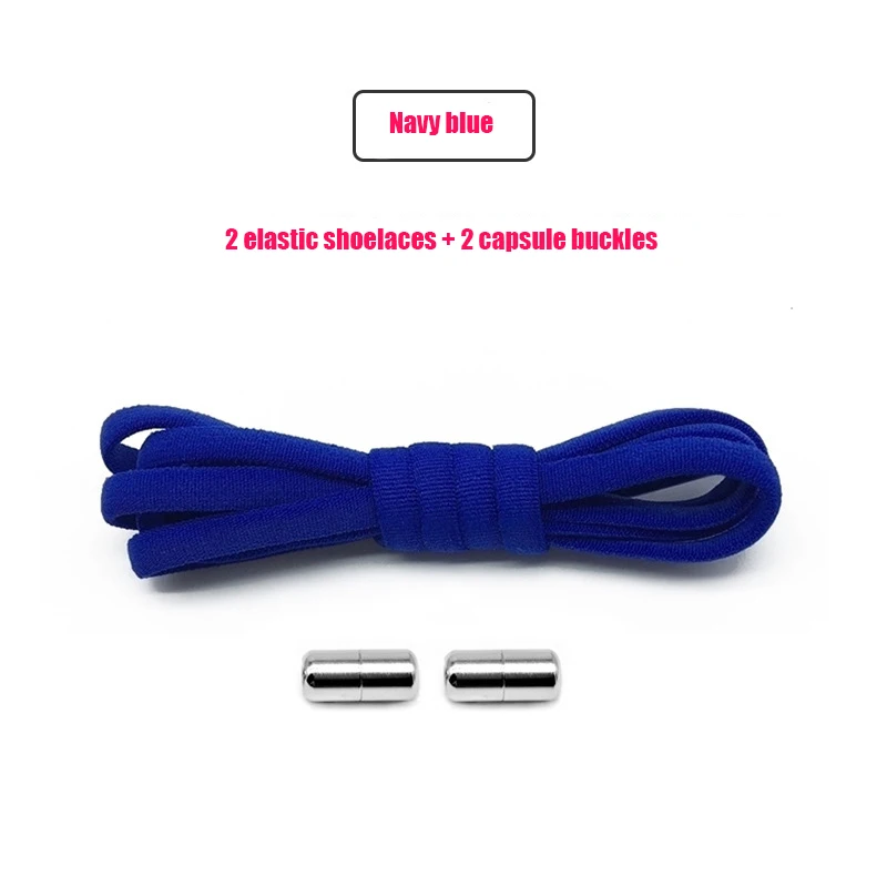 Elastic No Tie Shoelaces Semicircle Shoe Laces For Kids and Adult Sneakers Shoelace Quick Lazy Metal Lock Strings Rope Round thumbnail 4