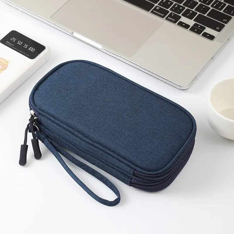 1pc Pink/Grey/Black/Navy Travel Portable Digital Product Storage Bag USB Data Cable Organizer Headset Charging Treasure Box Bag thumbnail 5