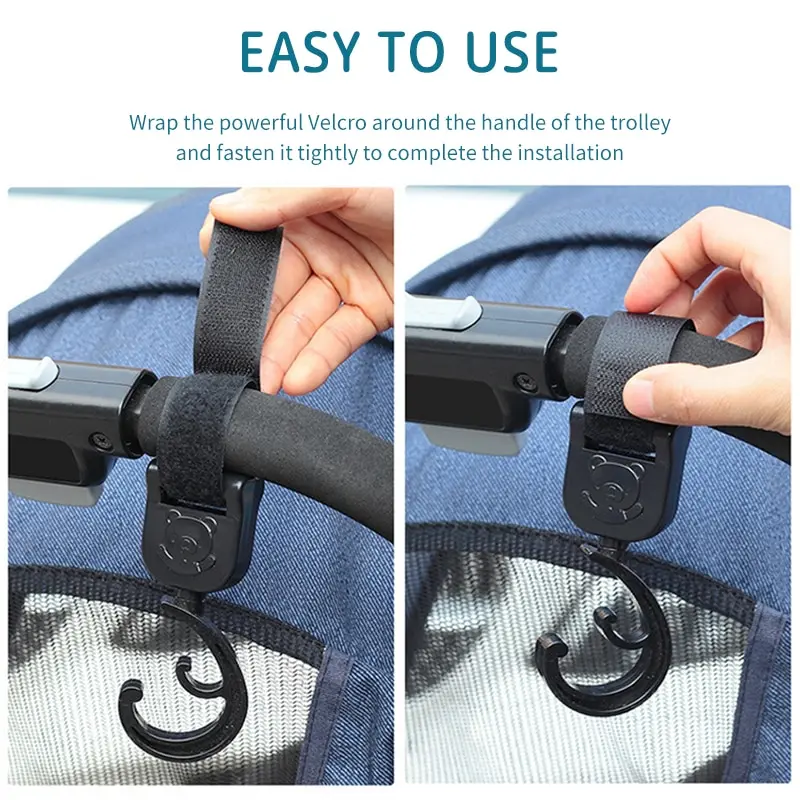 2 PCS Cartoon Stroller Accessories Degree Large Hook Umbrella Car Hook and Loop Stroller Hook thumbnail 5