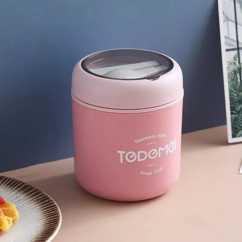 510ml Stainless Steel Lunch Box with Spoon Thermal Food Container Vaccum Cup Insulate Bento Box Thermos Soup Cup For Kids School thumbnail 6
