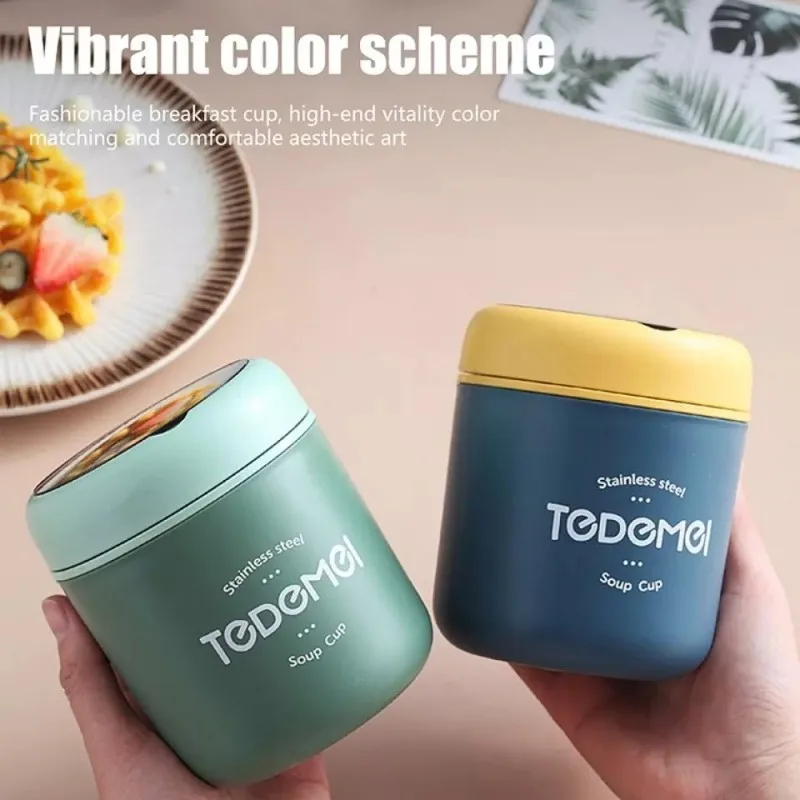 510ml Stainless Steel Lunch Box with Spoon Thermal Food Container Vaccum Cup Insulate Bento Box Thermos Soup Cup For Kids School thumbnail 3