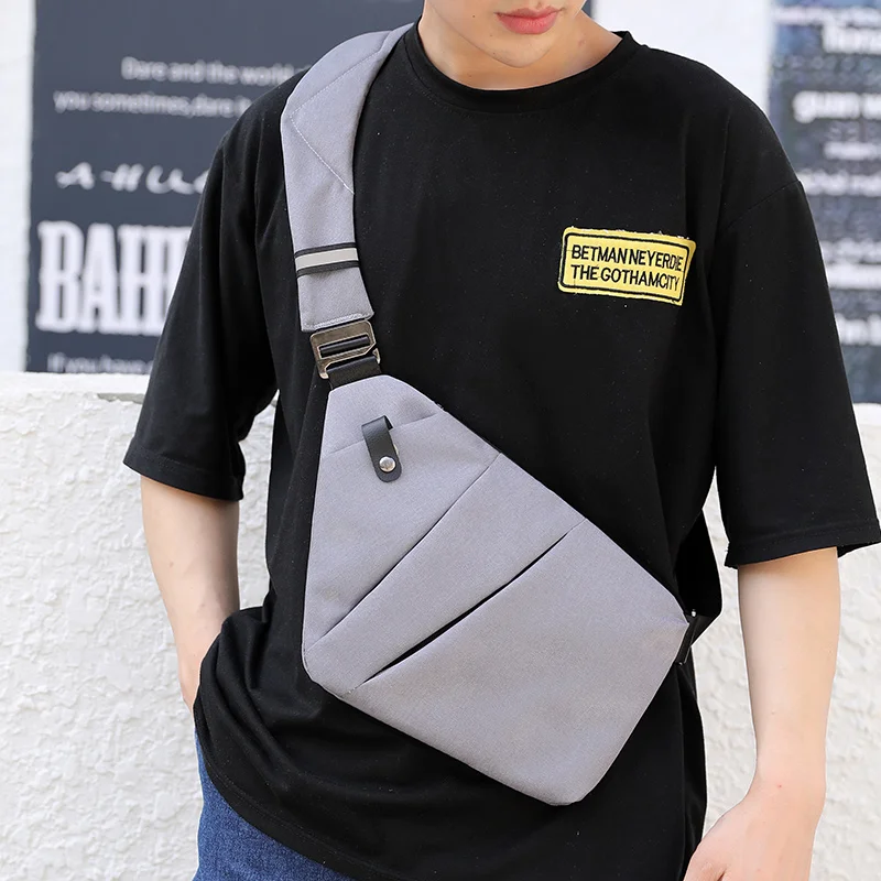 Fengdong men ultra thin anti-theft small chest bag mini cross body bags male one shoulder sling bag for travel boy sports bag thumbnail 2
