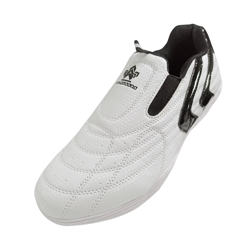 NEW hight quality taekwondo shoes PU material black-white breathable martial arts shoes size 26-47 thumbnail 2