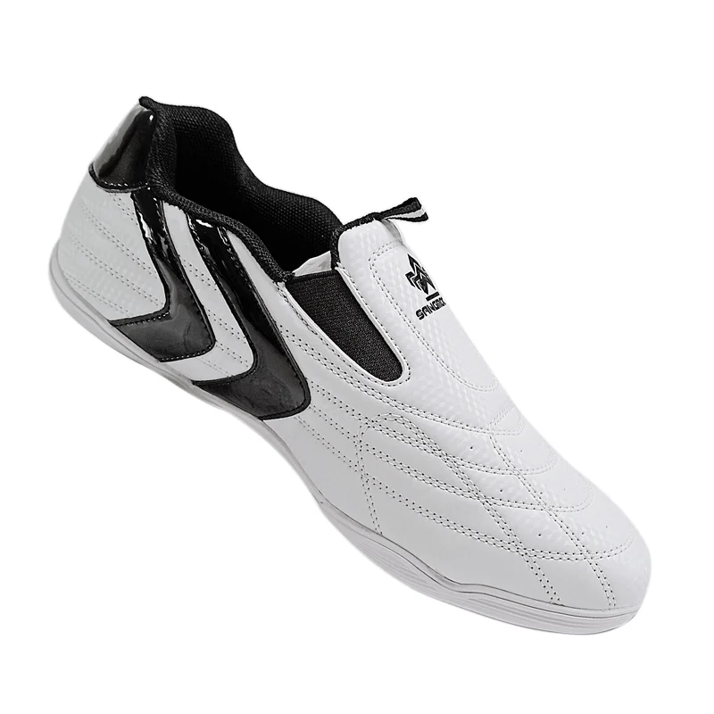NEW hight quality taekwondo shoes PU material black-white breathable martial arts shoes size 26-47 thumbnail 3