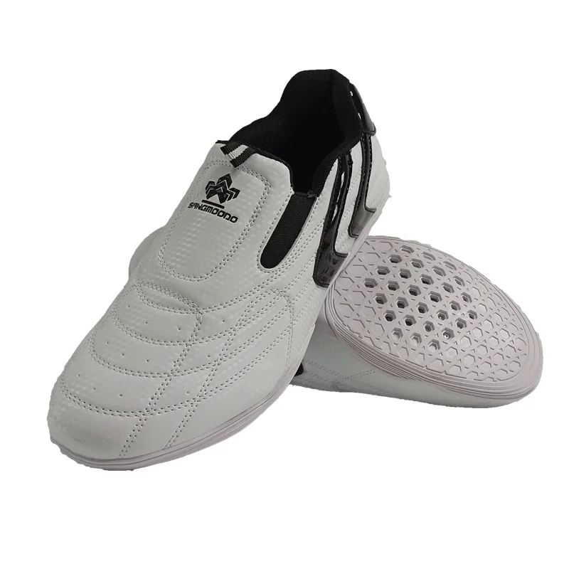 NEW hight quality taekwondo shoes PU material black-white breathable martial arts shoes size 26-47 thumbnail 6