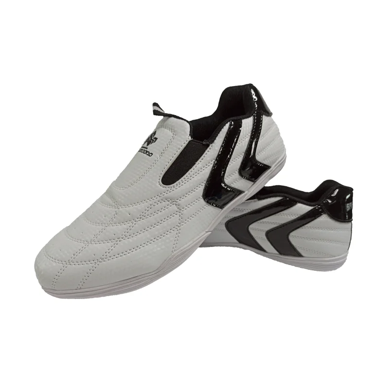 NEW hight quality taekwondo shoes PU material black-white breathable martial arts shoes size 26-47 thumbnail 5