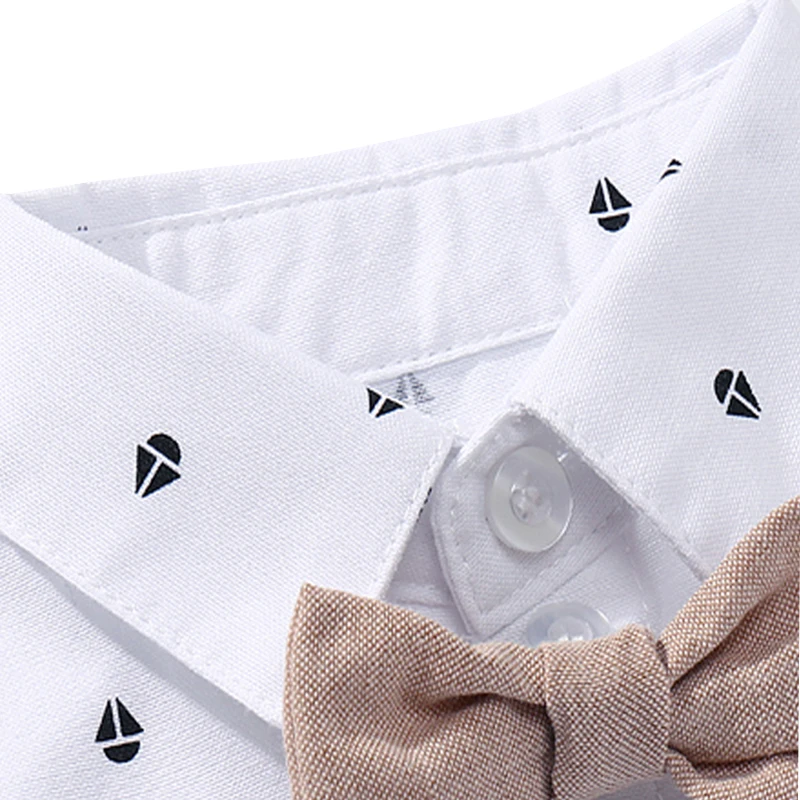 Hot Baby Boy Clothing Suit Newborn Handsome Romper Bow Set Birthday Festival Gift Jumpsuit Hat Toddler Boys Wedding Outfit Dress thumbnail 4