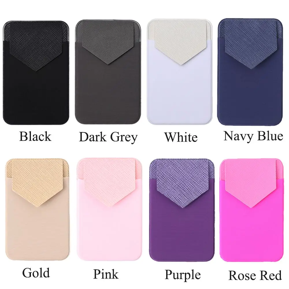 New Design Stick-on Universal Case Slim Pocket Credit Mini Pouch Card Holder Adhesive Wallet Phone Back Phone Card Holder thumbnail 5