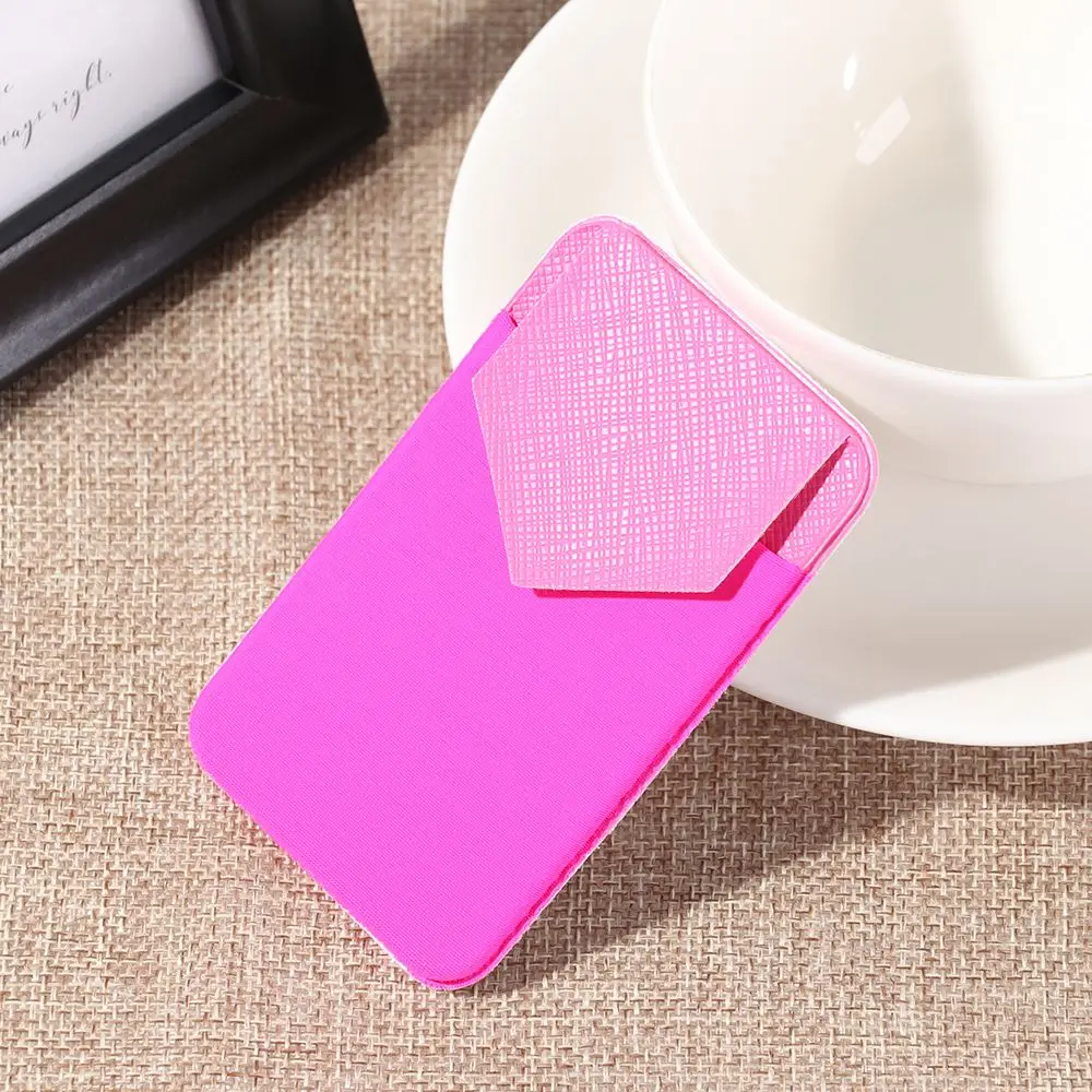 New Design Stick-on Universal Case Slim Pocket Credit Mini Pouch Card Holder Adhesive Wallet Phone Back Phone Card Holder thumbnail 2