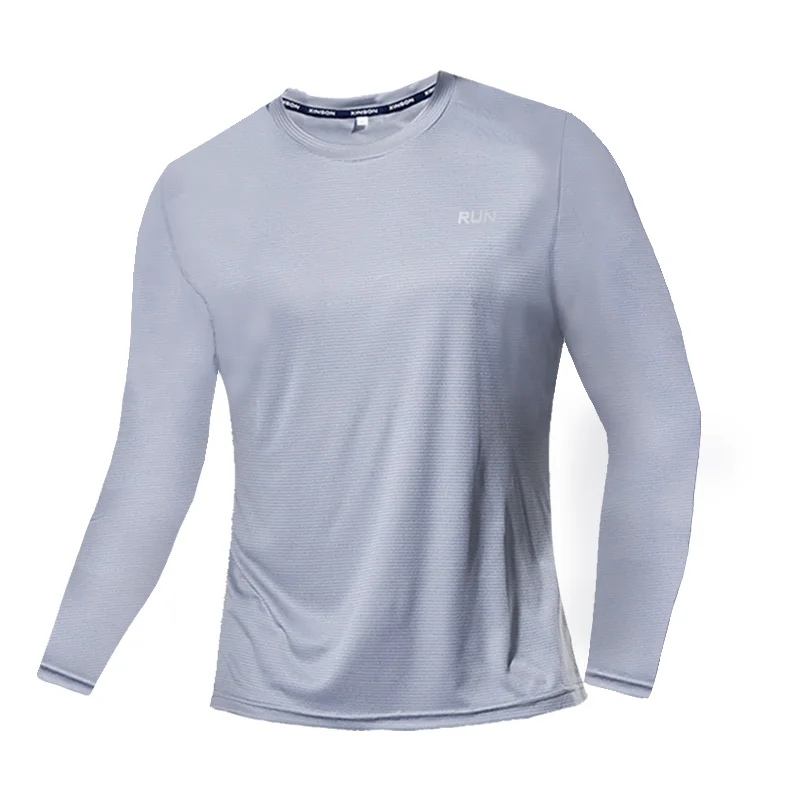 Summer Ice Silk Long Sleeve T-Shirt Men 2023 New Quick Dry Breathable Air Conditioning Outdoor Sun Protection Running Outer Wear thumbnail 2