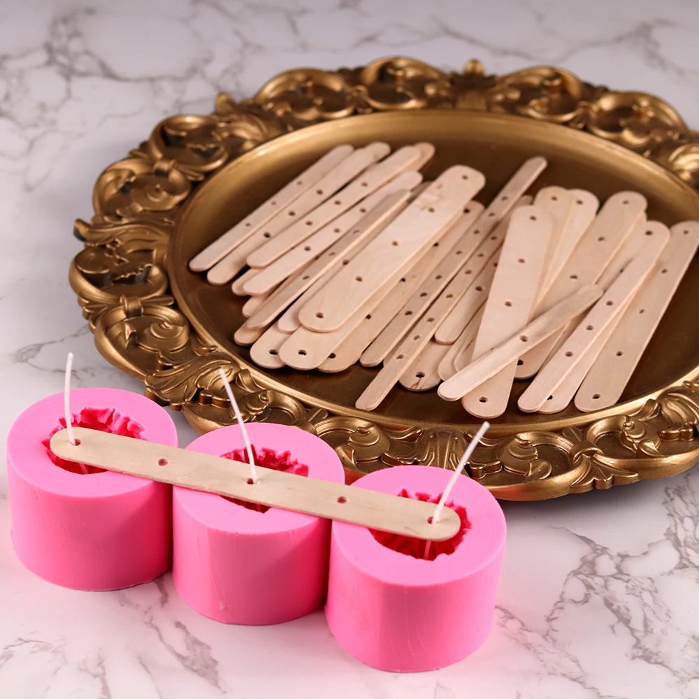 with Holes Wooden Wax Core Holder for DIY Candle Supplies Aromath Candle Making 5/20/30 Pcs Wood Sticks Wick Centering Device thumbnail 2