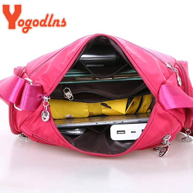 Yogodlns Fashion Women Shoulder Messenger Bag Waterproof Nylon Oxford Crossbody Bag Handbags Large Capacity Travel Bags Purse thumbnail 6