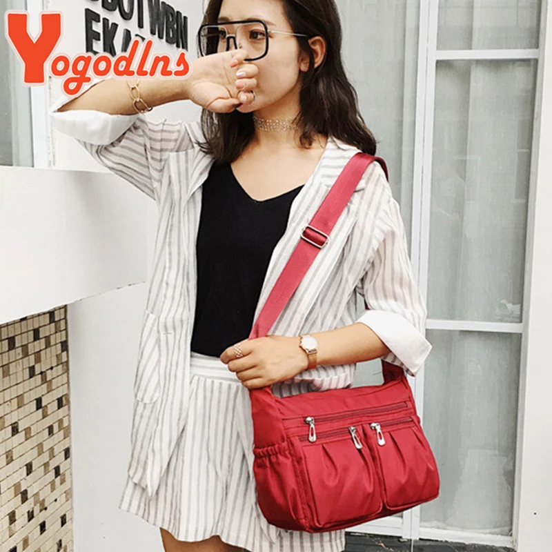 Yogodlns Fashion Women Shoulder Messenger Bag Waterproof Nylon Oxford Crossbody Bag Handbags Large Capacity Travel Bags Purse thumbnail 4