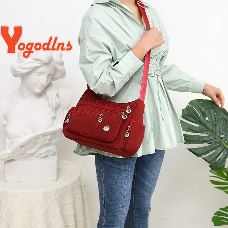 Yogodlns Fashion Women Shoulder Messenger Bag Waterproof Nylon Oxford Crossbody Bag Handbags Large Capacity Travel Bags Purse thumbnail 3
