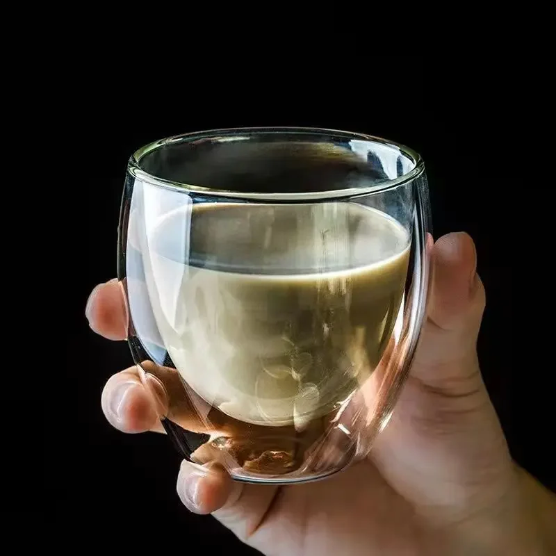 80ML Double Wall Glass Cup 1/12PCS Transparent Handmade Heat Resistant Tea Drink Whisky Wine Set Espresso Coffee Milk Mugs Gift thumbnail 3