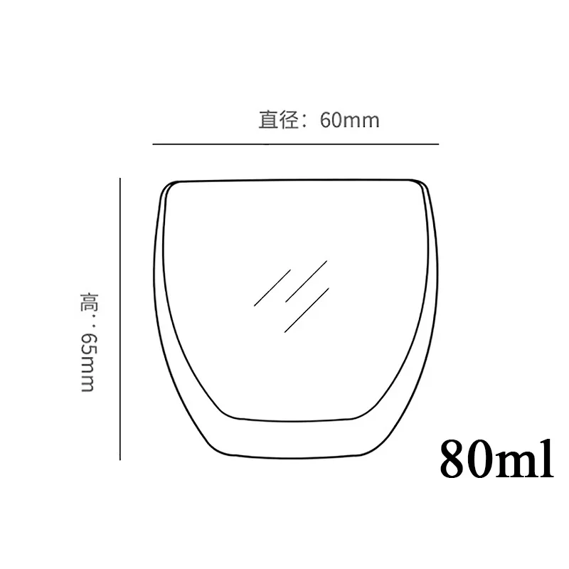 80ML Double Wall Glass Cup 1/12PCS Transparent Handmade Heat Resistant Tea Drink Whisky Wine Set Espresso Coffee Milk Mugs Gift thumbnail 2