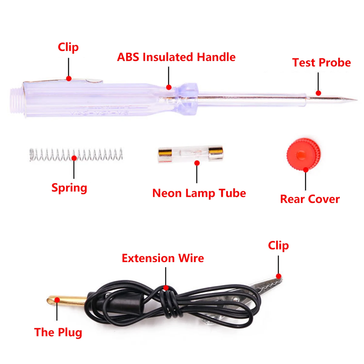 DC 6V-24V Car Truck Voltage Circuit Tester Long Probe Pen Light Bulb Automobile Diagnostic Probe Test Pen Tools Auto Repair Tool thumbnail 3