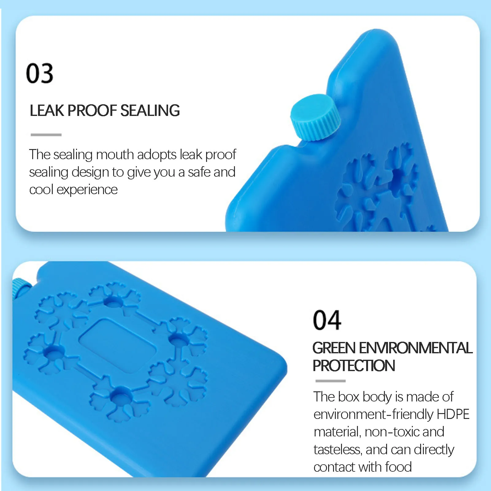Ice Pack Bag for Lunch Box Picnic Reusable Lightweight Fresh Food Storage Refrigeration Cooler Bag Portable Water Injection Box thumbnail 6