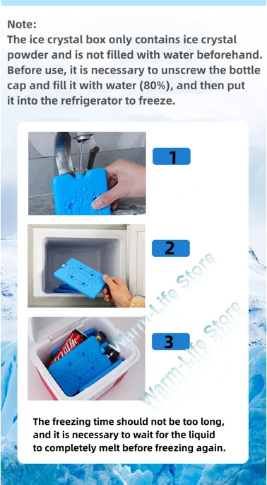 Ice Pack Bag for Lunch Box Picnic Reusable Lightweight Fresh Food Storage Refrigeration Cooler Bag Portable Water Injection Box thumbnail 4