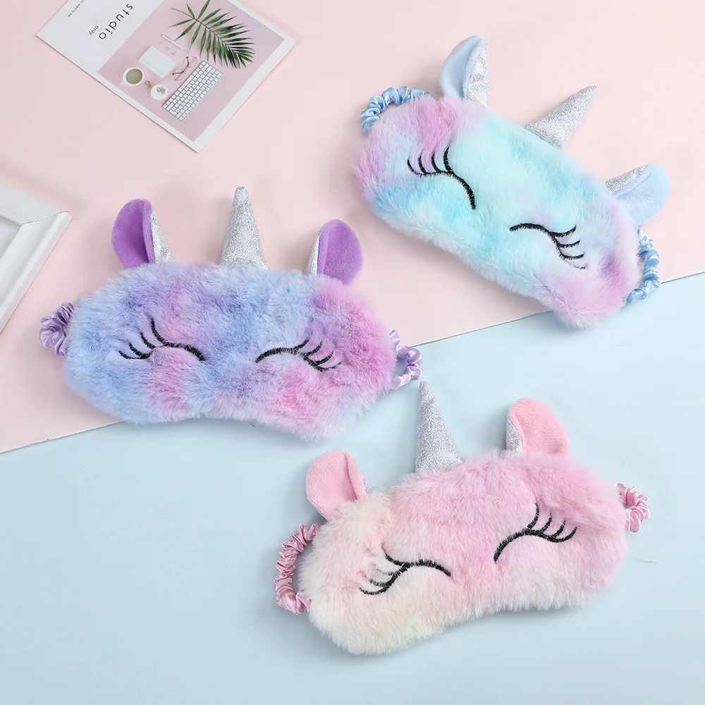 Plush Anime Sleeping Eye Mask Cute Kids Sleep Mask Cartoon 3D Eye Cover Eye Blindfolds Travel Eye Band Shade Rest Eyepatch thumbnail 3