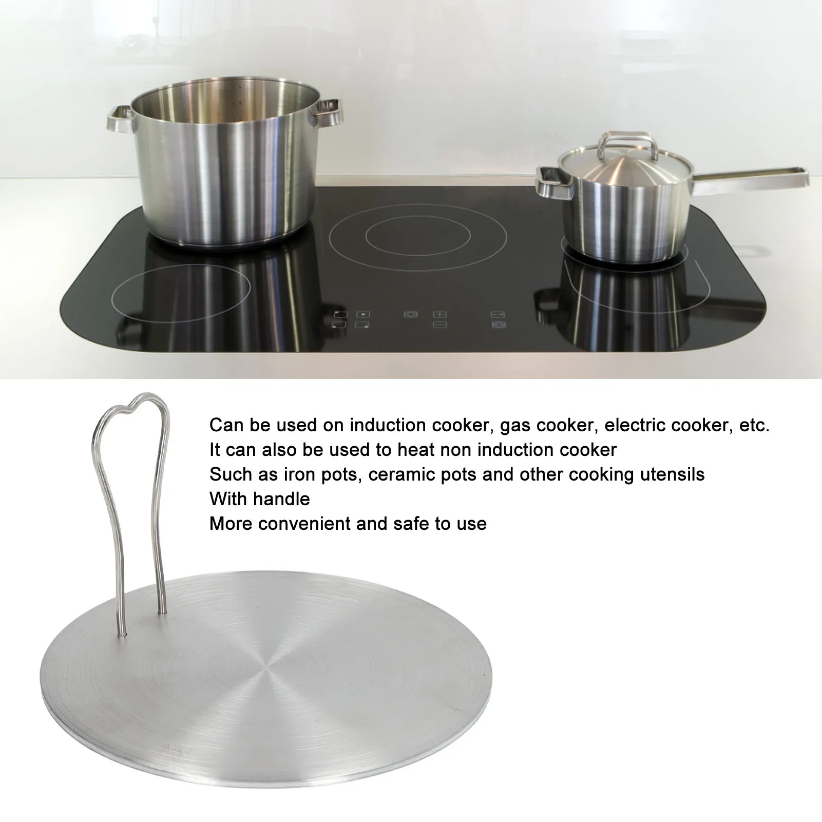 Home Kitchen Heat Diffuser Plate Stainless Steel Induction Plate Electric Induction Cooker Diffuser Adapter Induction Converter thumbnail 5