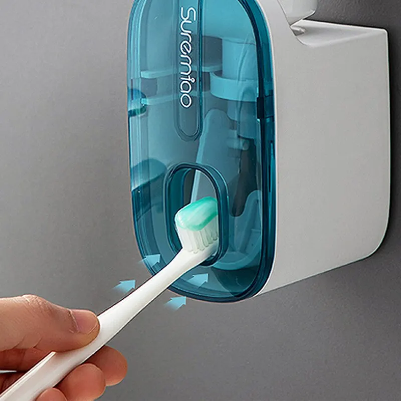 1 PCS Automatic Toothpaste Dispenser Bathroom Accessories Wall Mount Lazy Toothpaste Squeezer Toothbrush Holder thumbnail 2