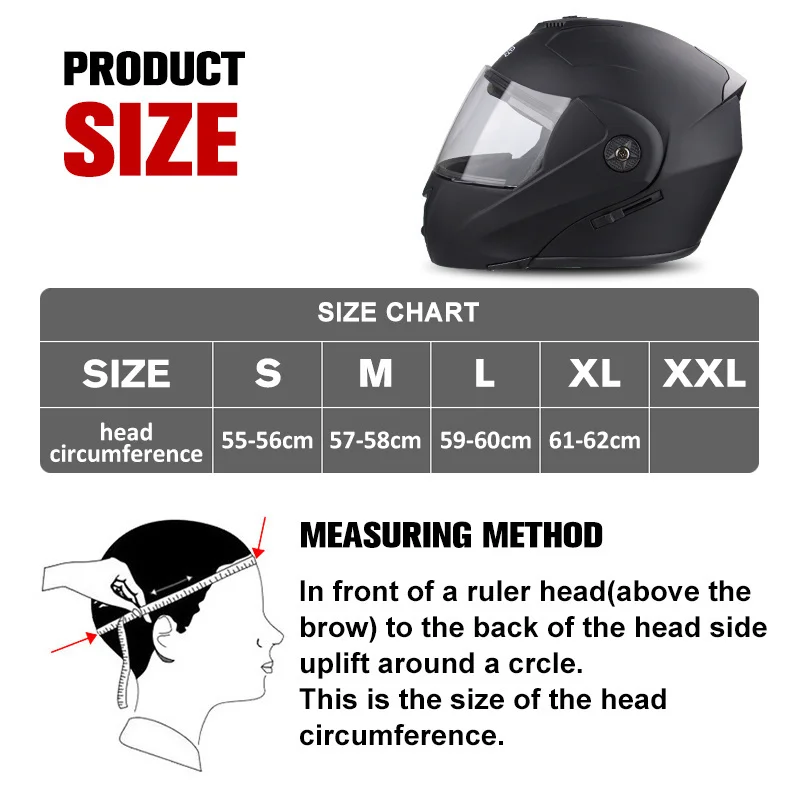 Uchoose Cross Section Helmet Double Lens DOT Certification Safety Motorcycle Helmet Modular Flip Helm Unisex Helmet With Visor thumbnail 3