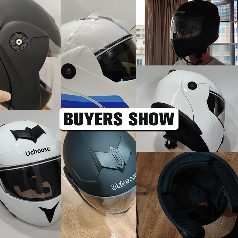 Uchoose Cross Section Helmet Double Lens DOT Certification Safety Motorcycle Helmet Modular Flip Helm Unisex Helmet With Visor thumbnail 2