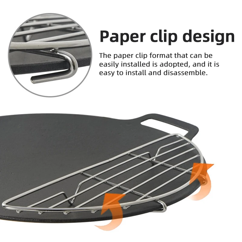 Outdoor Barbecue Net Steam Rack Stainless Steel Camping Barbecue Frying Pan Barbecue Meat Drain Anti Scorching Grill thumbnail 3