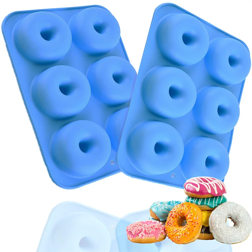 Heat Resistant Silicone Donut Mold for 6 Doughnuts Food Grade Silicone Bagels Pan for Baking Non Stick Mini Cupcake Mould thumbnail 4