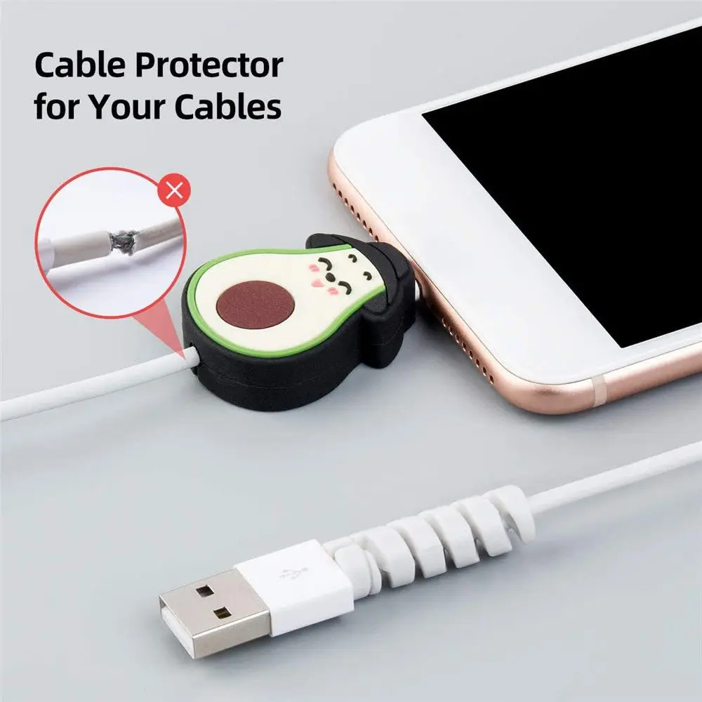 Cartoon 1 Pcs Mini USB Cable Protector Data Line Cord PVC Winder Cover For iPhone Android Charging Cable Protective Case thumbnail 4