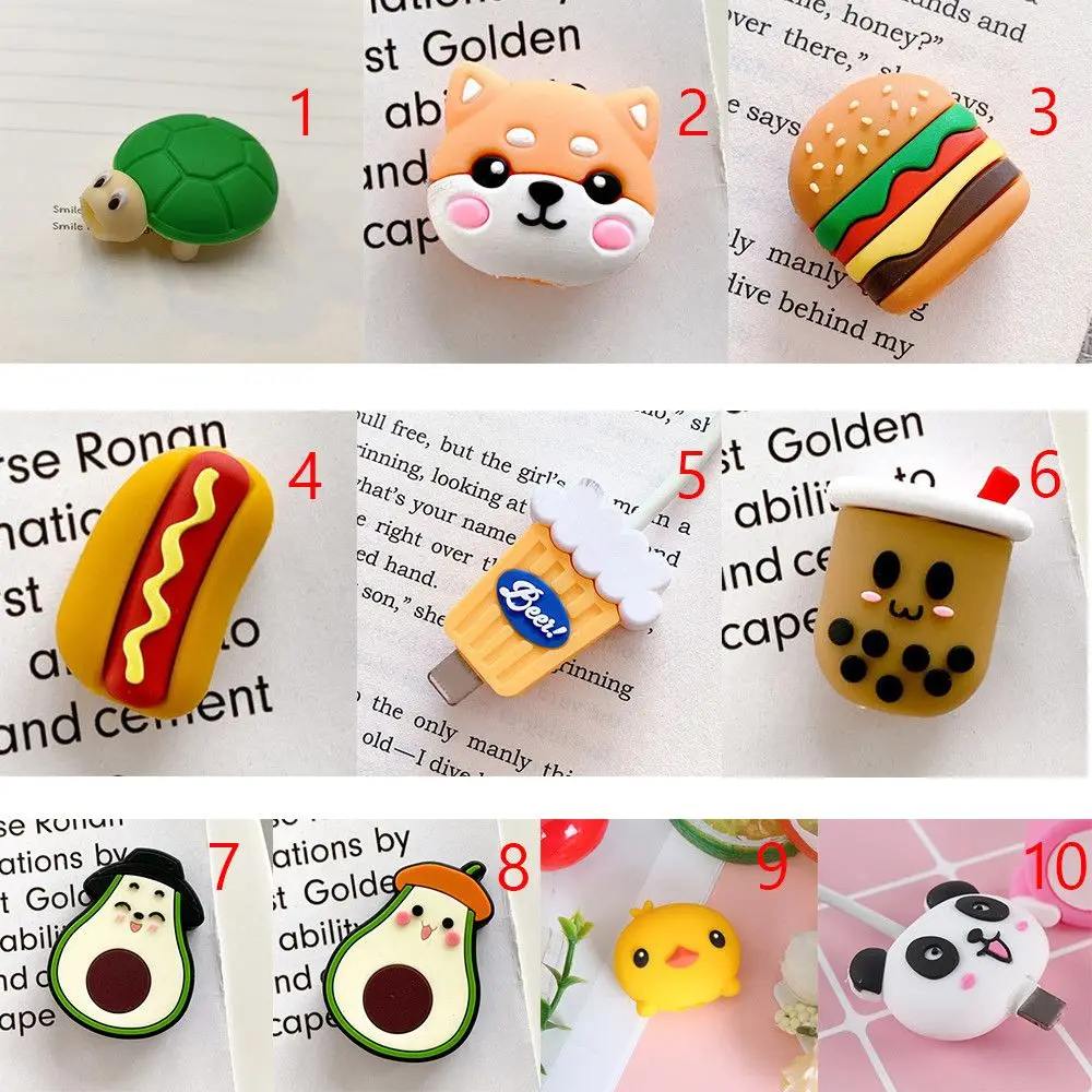 Cartoon 1 Pcs Mini USB Cable Protector Data Line Cord PVC Winder Cover For iPhone Android Charging Cable Protective Case thumbnail 6