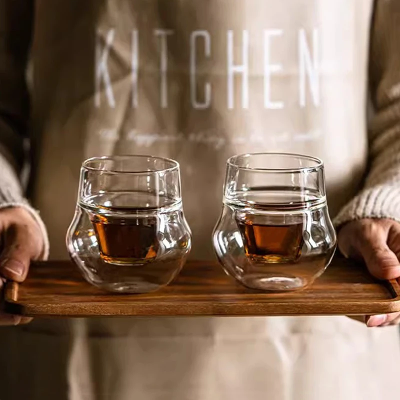 120/250/335ml Double-layer Glass Cup Hanging Ear Espresso Coffee Cup Anti-scalding Milk Brandy Wine Teacup Clear Mug Set 1/2pcs thumbnail 4