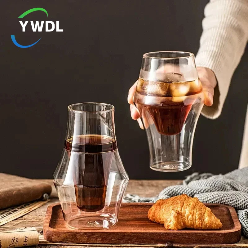 120/250/335ml Double-layer Glass Cup Hanging Ear Espresso Coffee Cup Anti-scalding Milk Brandy Wine Teacup Clear Mug Set 1/2pcs thumbnail 2