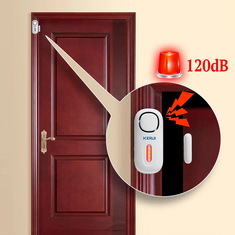 KERUI 120DB Wireless Door/Window Entry Security Burglar Sensor Alarm PIR Magnetic Smart Home Garage System Remote Control Led thumbnail 2